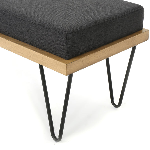 Gdf Studio Elaina Industrial Modern Fabric Bench