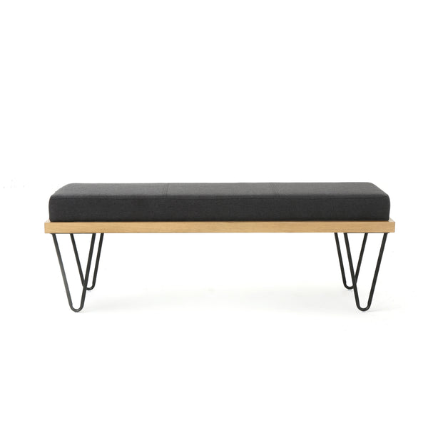 gdf studio Elaina Industrial Modern Fabric Bench