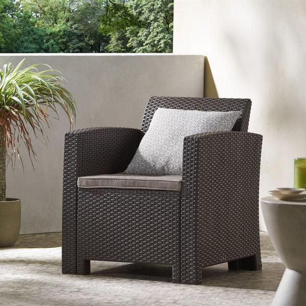 Gdf Studio Ellie Outdoor Faux Wicker Club Chair