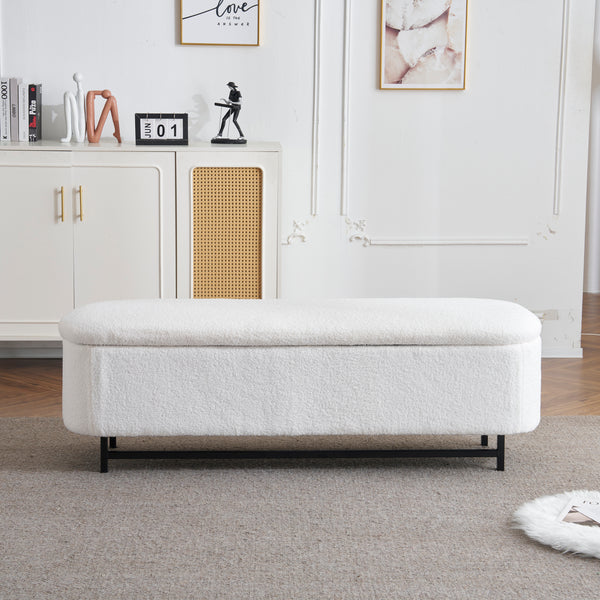 Gdf Studio Elowene Fabric Storage Ottoman Bench