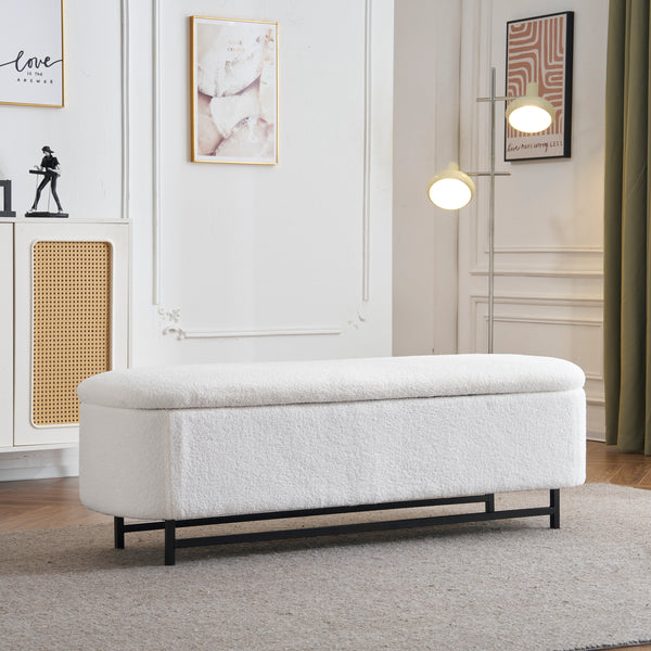 Gdf Studio Elowene Fabric Storage Ottoman Bench