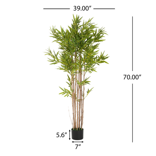 Gdf Studio Emelric 70" Artificial Bamboo With Pot