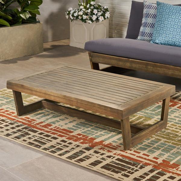 Gdf Studio Emma Outdoor Acacia Wood Coffee Table