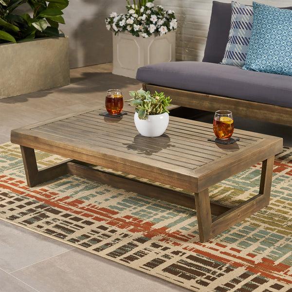 Gdf Studio Emma Outdoor Acacia Wood Coffee Table