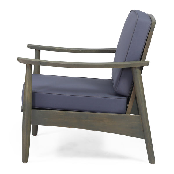 Gdf Studio Emmry Outdoor Acacia Wood Club Chair