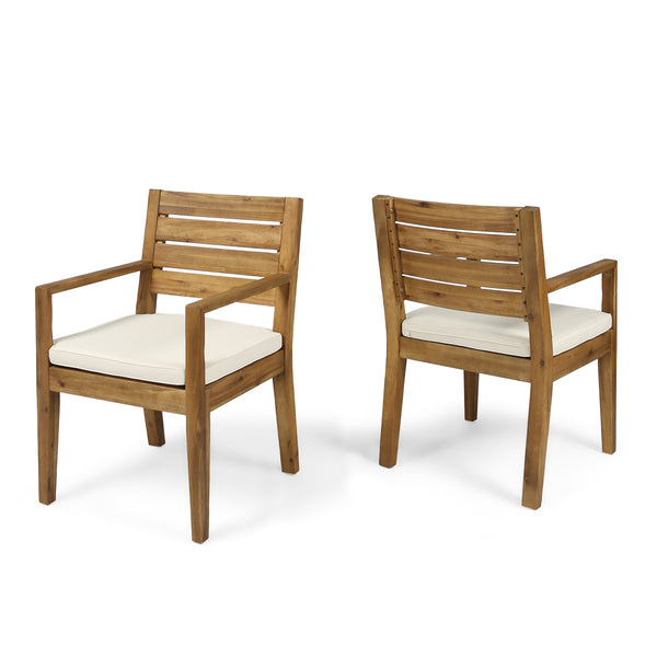 gdf studio Eric Outdoor Acacia Wood Dining Chairs