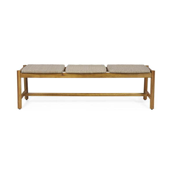 Gdf Studio Erick Outdoor 3 Seater Wicker Bench