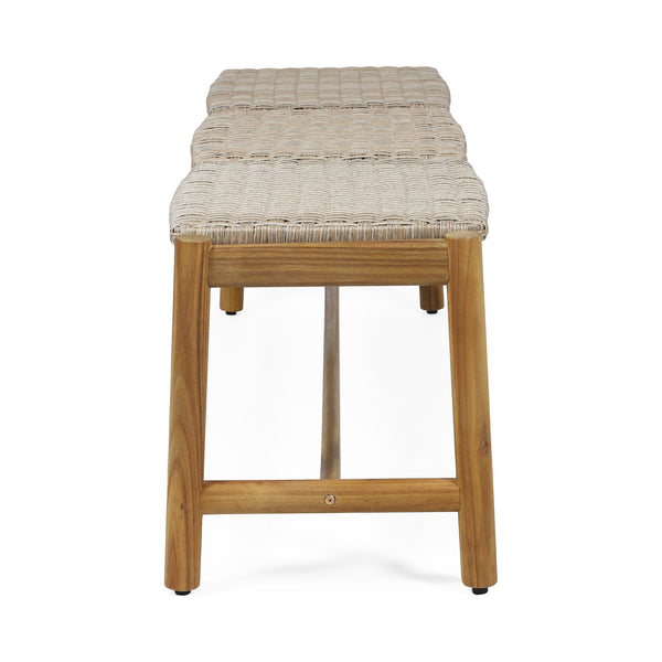 Gdf Studio Erick Outdoor 3 Seater Wicker Bench