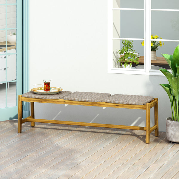 gdf studio Erick Outdoor 3 Seater Wicker Bench