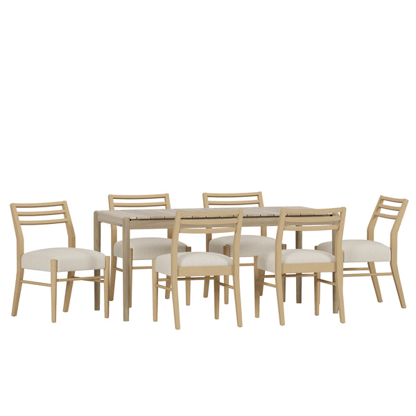 Gdf Studio Farnam Acacia Wood 7 Piece Dining Set