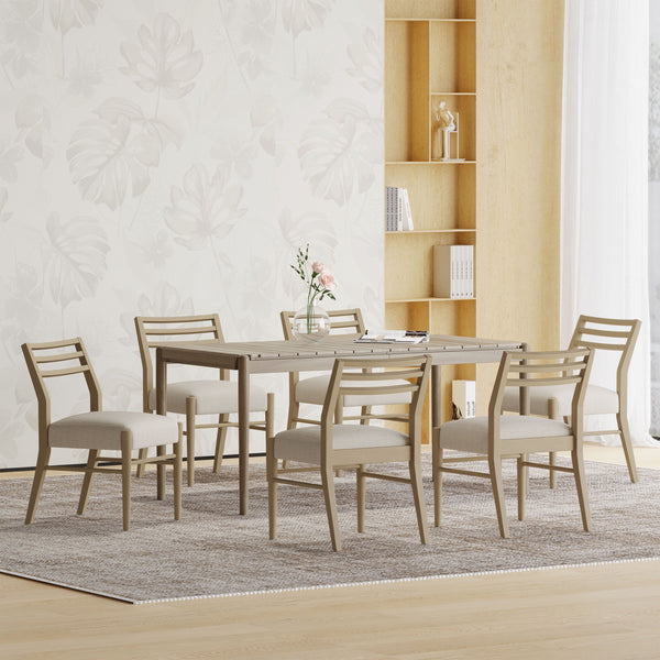 Gdf Studio Farnam Acacia Wood 7 Piece Dining Set