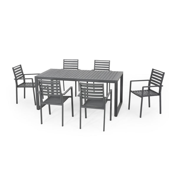 gdf studio Fatiha 6 Seater Aluminum Dining Set