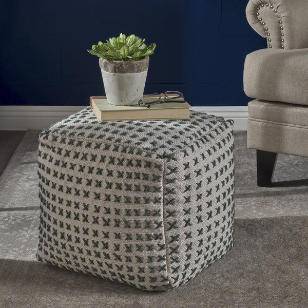 Gdf Studio Fender Fabric Square Pouf Ottoman