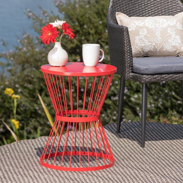 Gdf Studio Fern Outdoor 16 Inch Iron Side Table