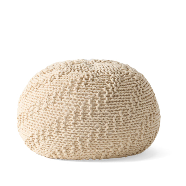 Gdf Studio Flovilla Modern Knitted Round Pouf