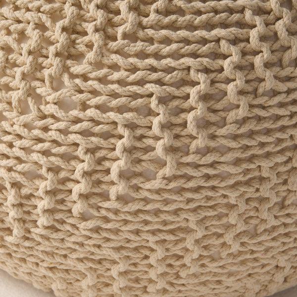 Gdf Studio Flovilla Modern Knitted Round Pouf