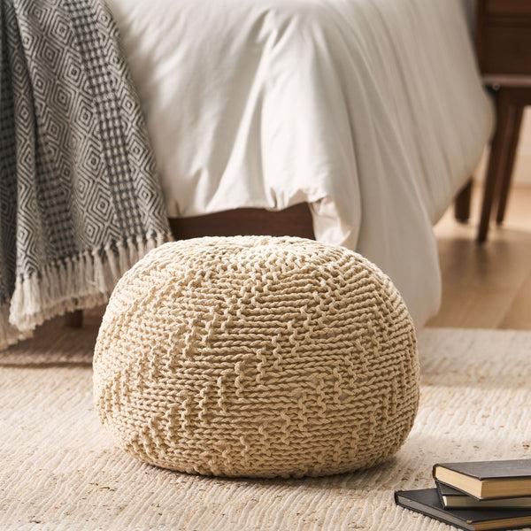 gdf studio Flovilla Modern Knitted Round Pouf