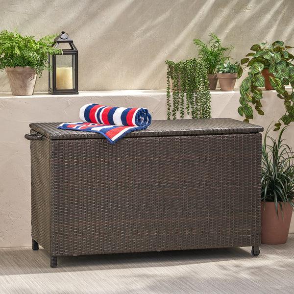 Gdf Studio Freeport Brown Wicker Storage Bin