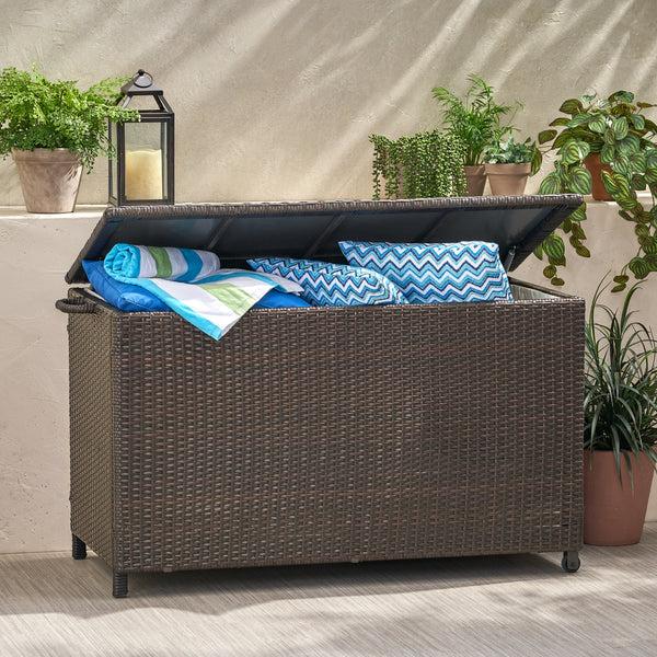 Gdf Studio Freeport Brown Wicker Storage Bin