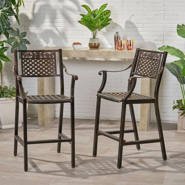 Gdf Studio Frisco Outdoor 29" Aluminum Barstools