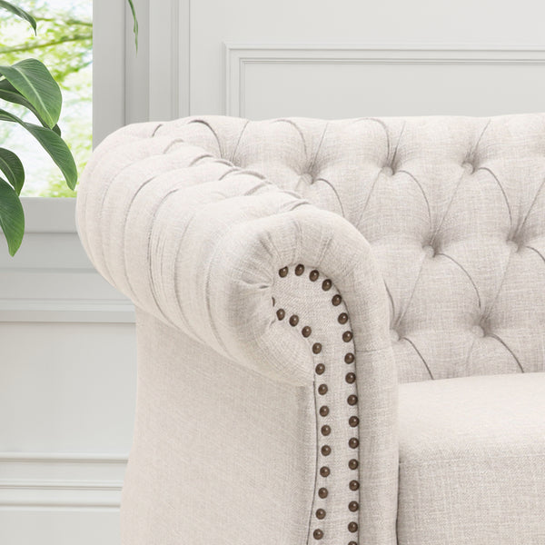 Gdf Studio Galilea Chesterfield Fabric Club Chair