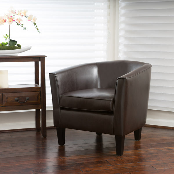 Gdf Studio Gelston Brown Leather Club Chair