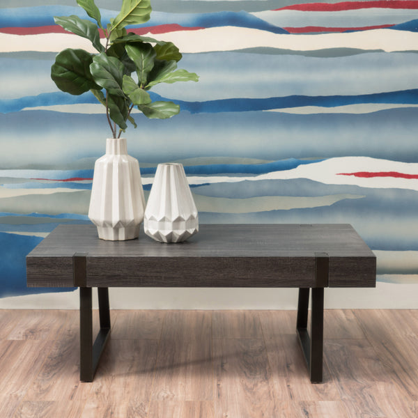 Gdf Studio Genwa Black Oak Wood Coffee Table