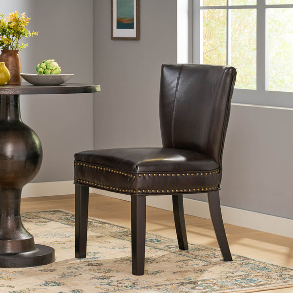 Gdf Studio George Brown Leather Dining Chair