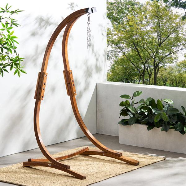 Gdf Studio Gina Outdoor Wood Hammock Chair Stand