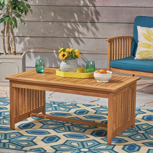 Gdf Studio Grace Outdoor Acacia Wood Coffee Table
