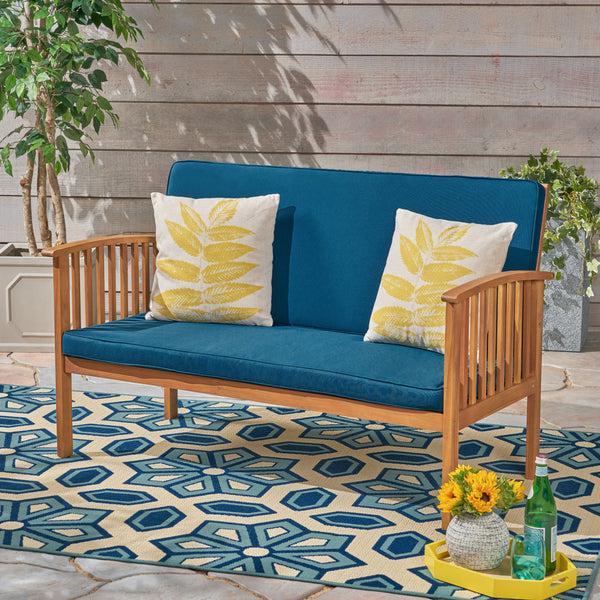 Gdf Studio Grace Outdoor Acacia Wood Loveseat