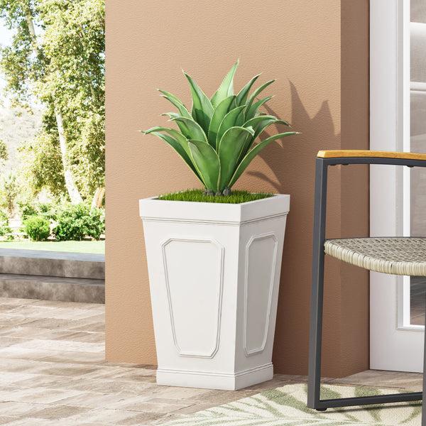gdf studio Greg Outdoor Cast Stone Tapered Planter