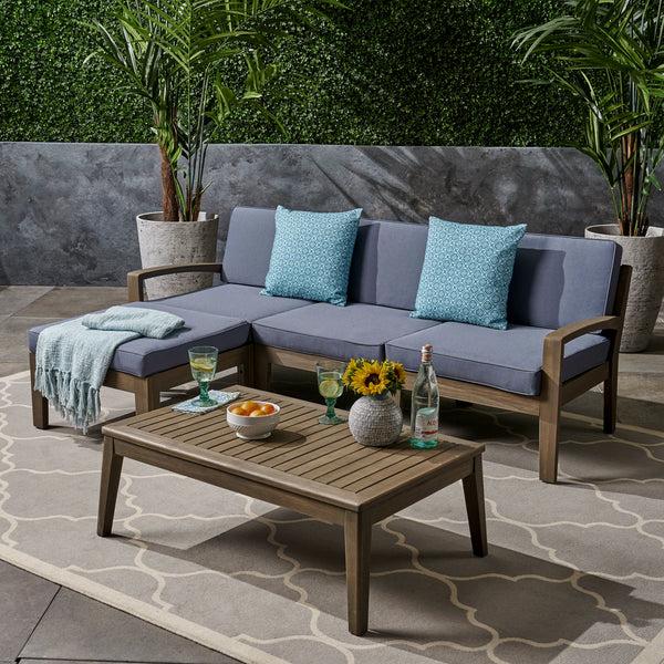 Gdf Studio Grenada 5pcs Outdoor Sectional Sofa Set