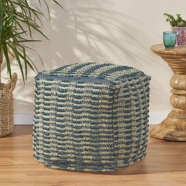 Gdf Studio Haji Boho Fabric Cube Pouf