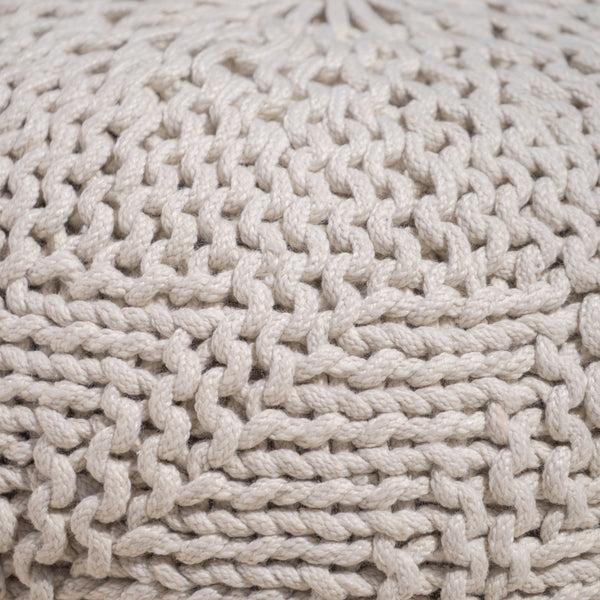 Gdf Studio Haley Indoor Fabric Hand Knit Pouf