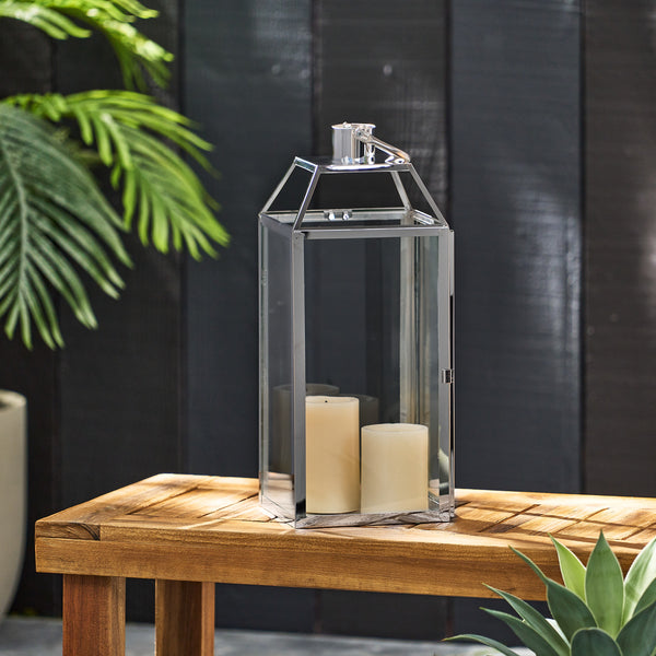 gdf studio Hamel 18" Modern Stainless Steel Lantern