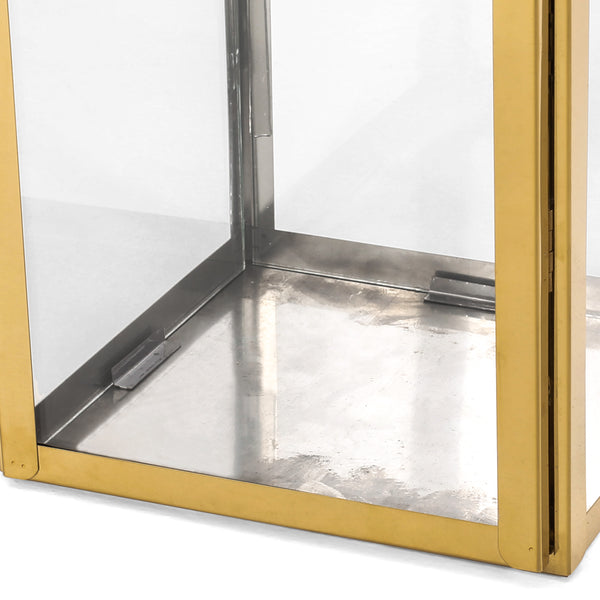 Gdf Studio Hamel 22" Modern Stainless Steel Lantern