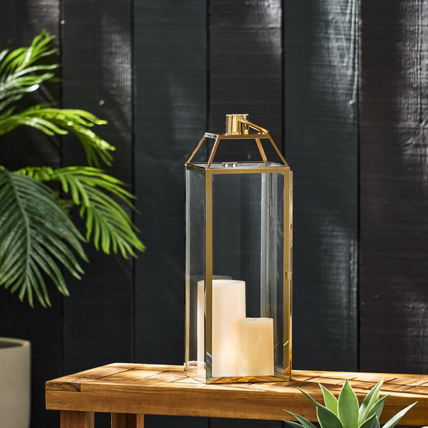 gdf studio Hamel 22" Modern Stainless Steel Lantern