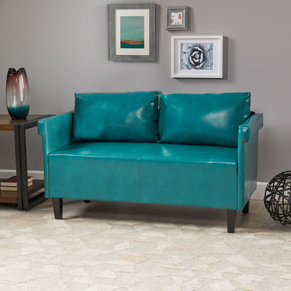 Gdf Studio Harbison Leather Loveseat Settee