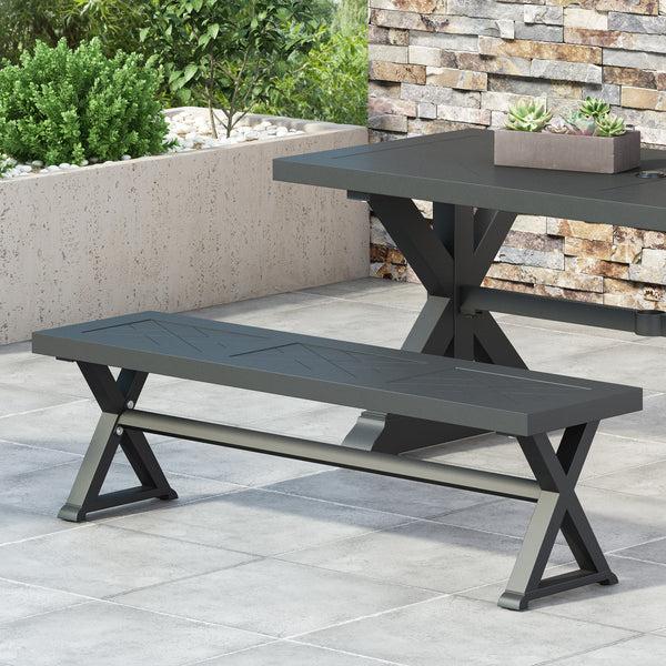 Gdf Studio Harney Outdoor Aluminum Bench
