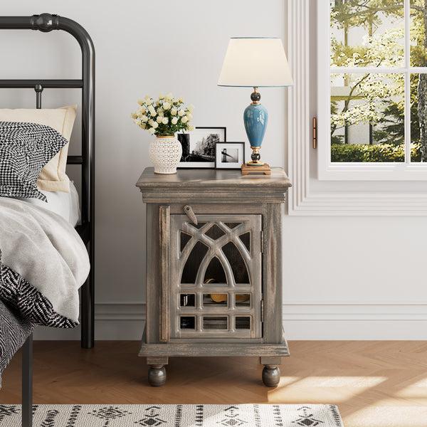 Gdf Studio Hearthlyn Antique Grey Wood Nightstand