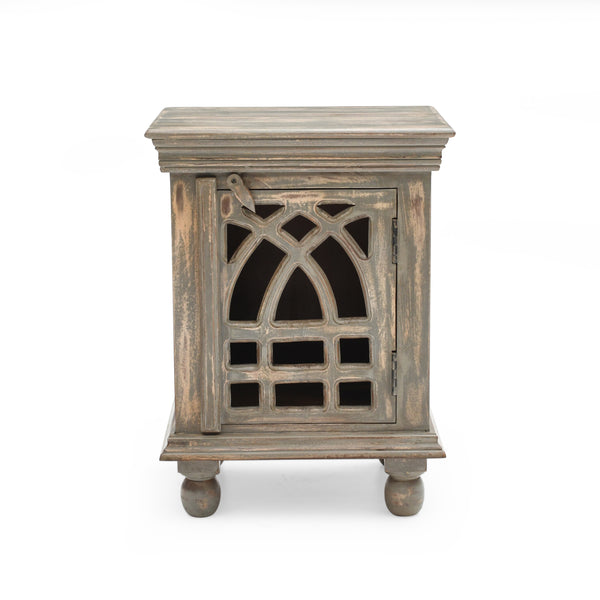 gdf studio Hearthlyn Antique Grey Wood Nightstand