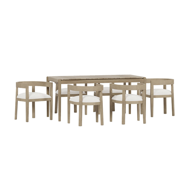 Gdf Studio Helke Acacia Wood 7 Piece Dining Set