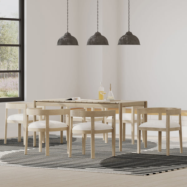 Gdf Studio Helke Acacia Wood 7 Piece Dining Set