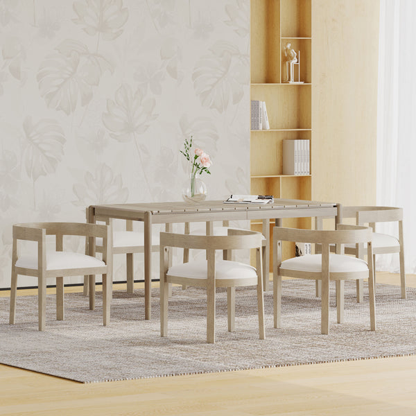 gdf studio Helke Acacia Wood 7 Piece Dining Set