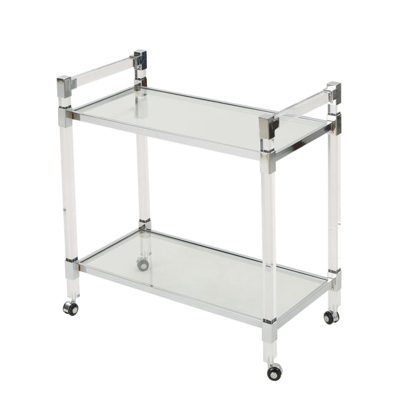 gdf studio Hilary Modern Glass Bar Trolley