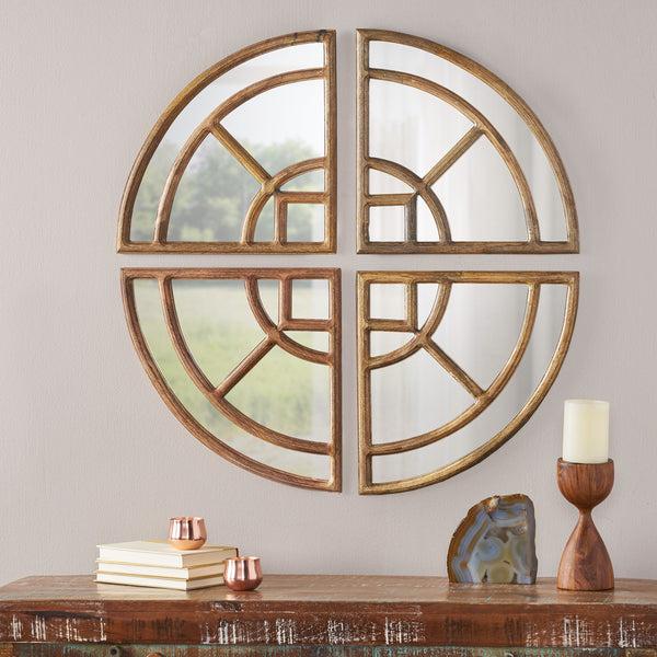 Gdf Studio Hodaya Rustic Round Pie Mirror