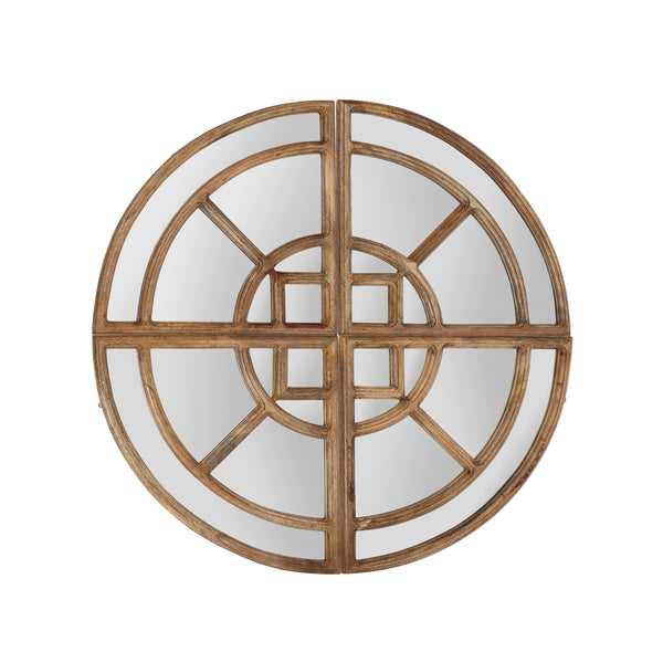 Gdf Studio Hodaya Rustic Round Pie Mirror