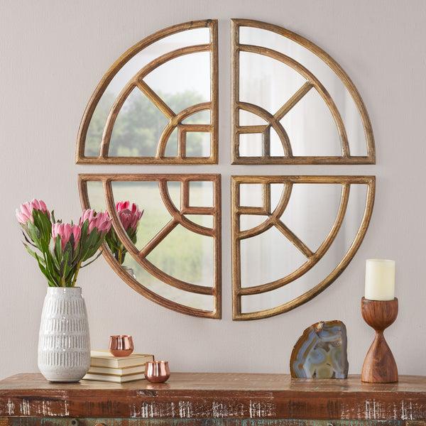gdf studio Hodaya Rustic Round Pie Mirror