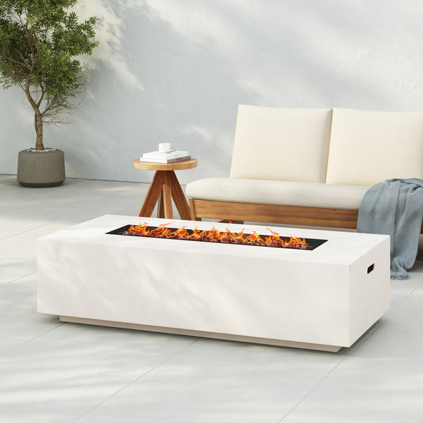 Gdf Studio Indigo Outdoor 56" Rectangular Fire Pit